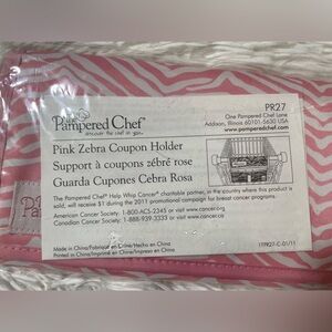 NEW Pampered Chef Coupon Holder Help Whip Zebra Pink Foldover Sealed Cards PR27